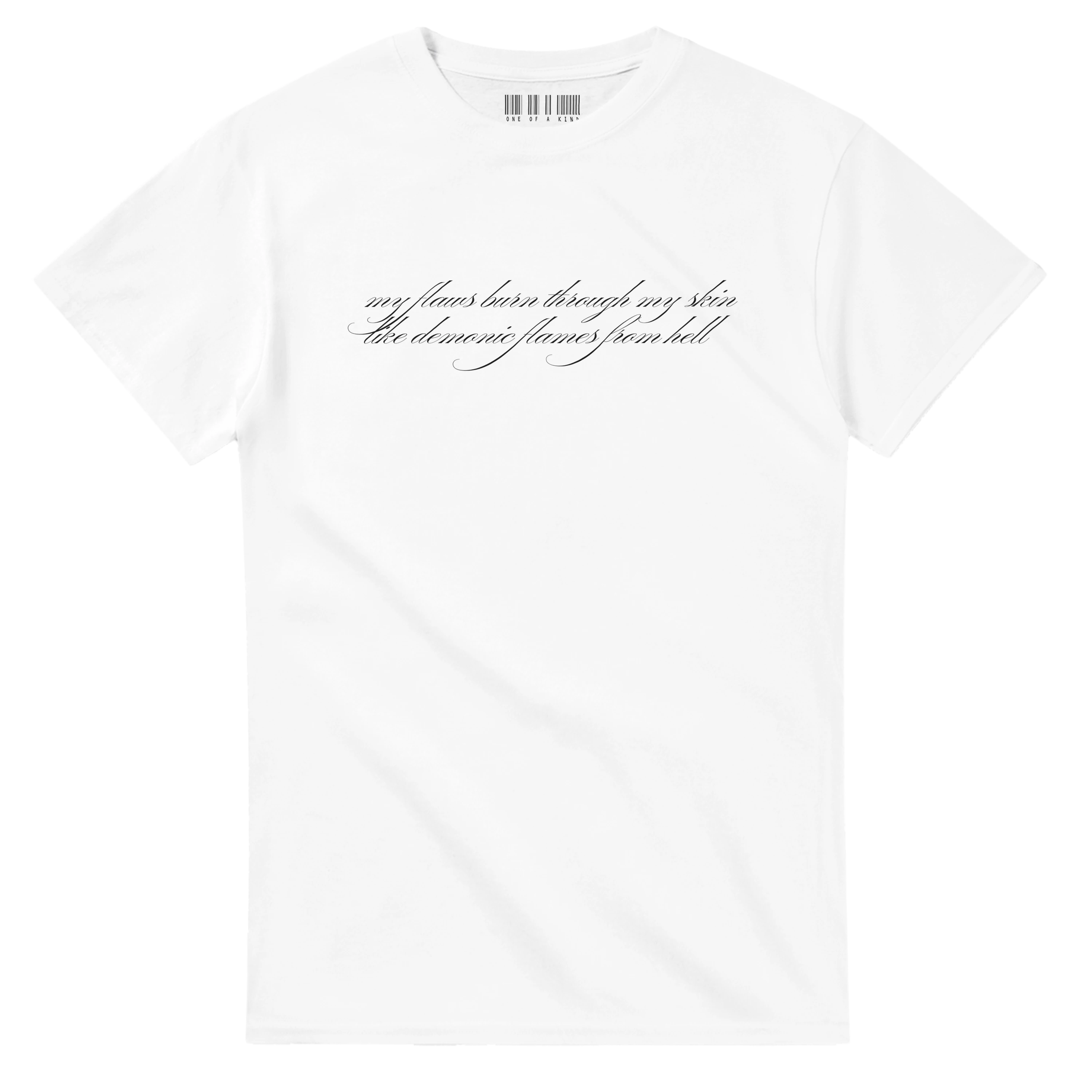 MY FLAWS BURN THROUGH MY SKIN